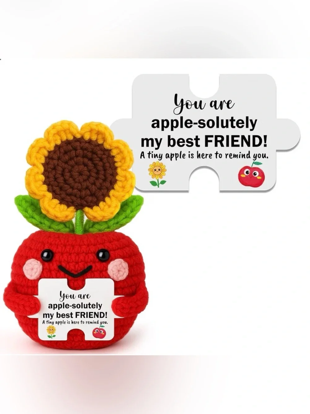 Crochet Apple with Sunflower and 